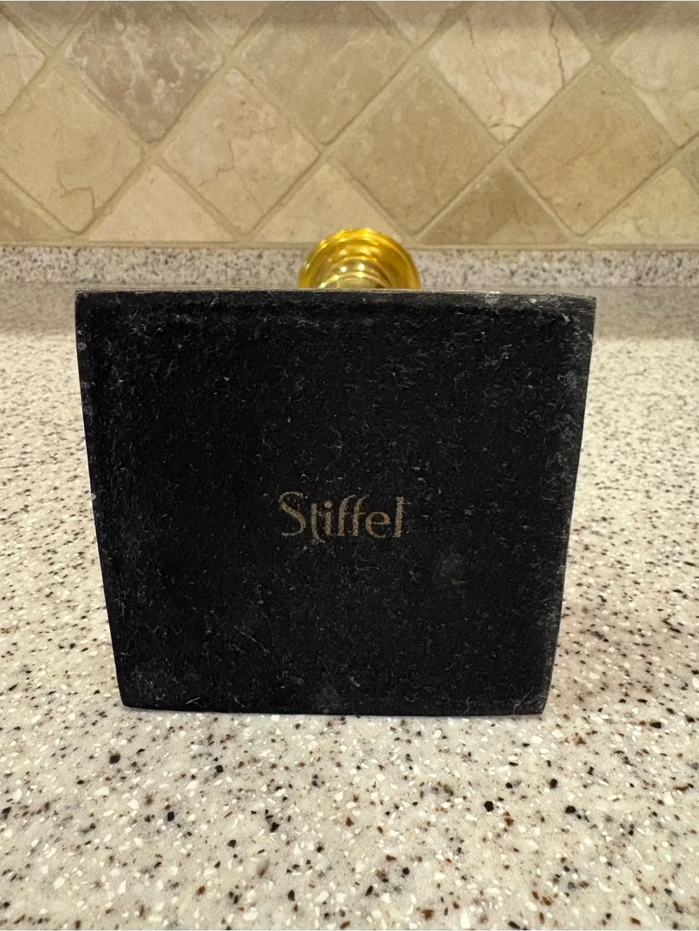 Vintage Stiffel Solid Brass Square Base Taper Candlestick Holder